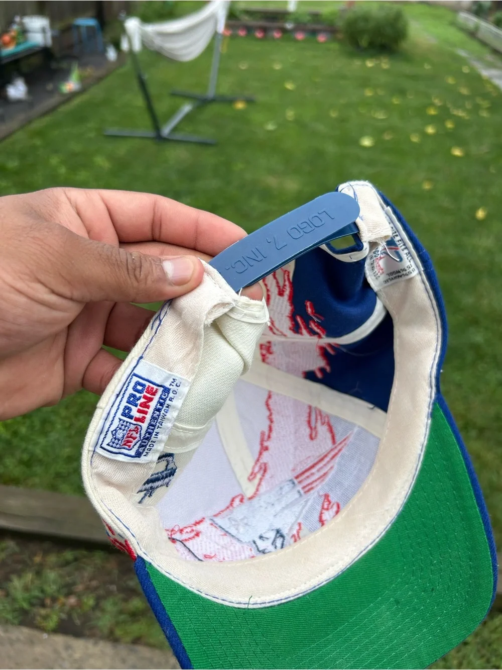 VTG 90s New England Patriots Logo Athletic Splash Snapback Hat NFL Pro Line